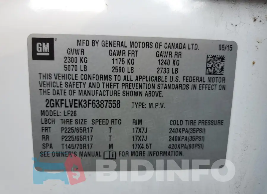 2GKFLVEK3F6387558 Photo# 13