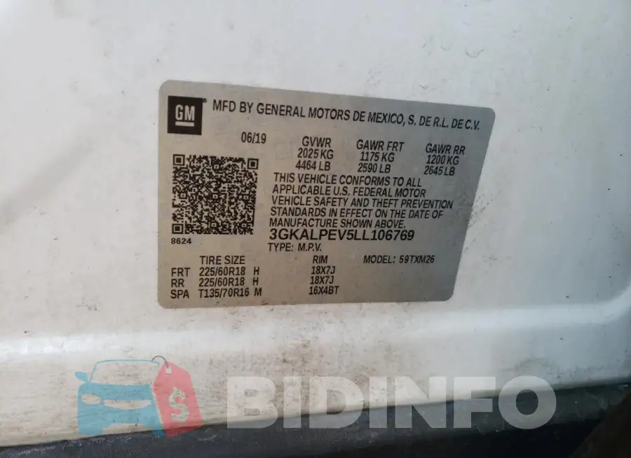 3GKALPEV5LL106769 Photo# 12