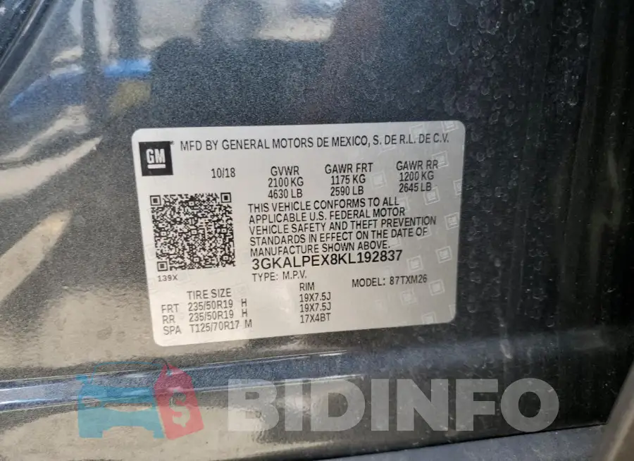 3GKALPEX8KL192837 Photo# 13