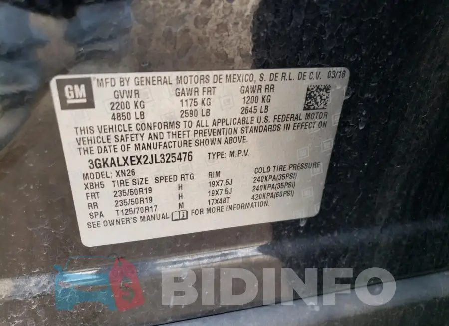 3GKALXEX2JL325476 Photo# 13