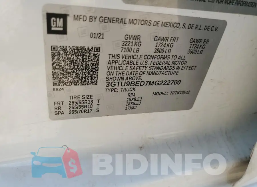 3GTU9BED7MG222700 Photo# 12