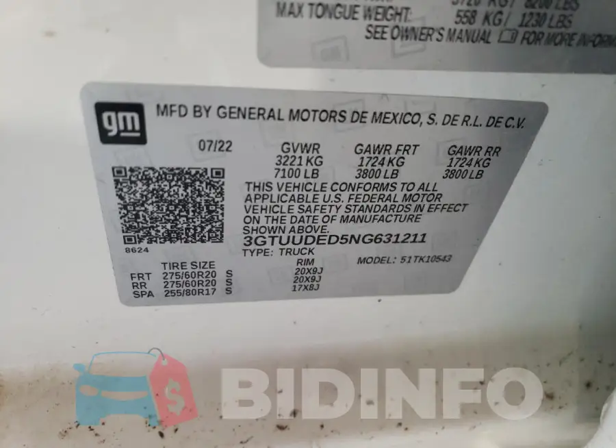 3GTUUDED5NG631211 Photo# 12