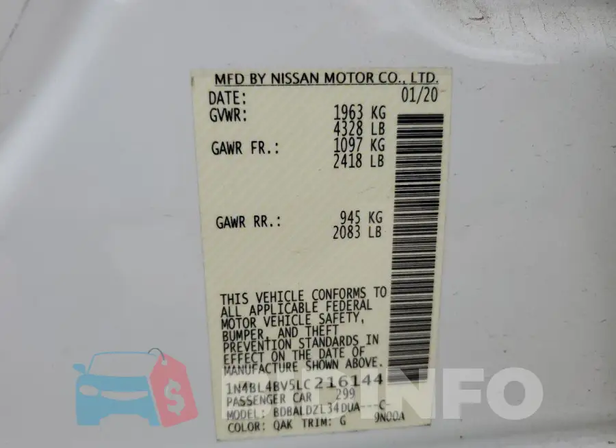 1N4BL4BV5LC216144 Photo# 12