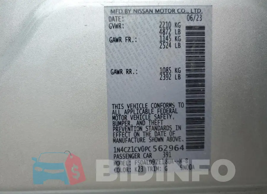 1N4CZ1CV0PC562964 Photo# 12