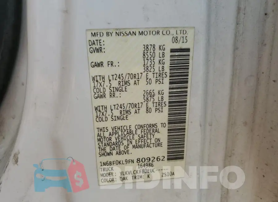 1N6BF0KL9FN809262 Photo# 13