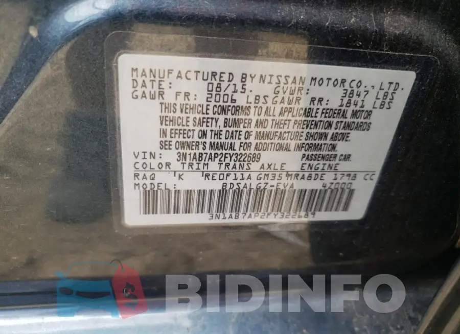 3N1AB7AP2FY322689 Photo# 12
