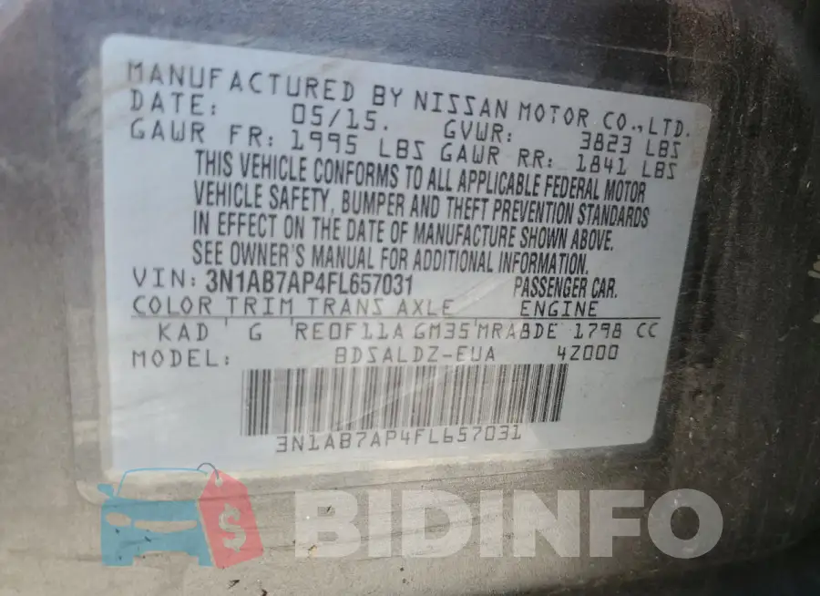 3N1AB7AP4FL657031 Photo# 12