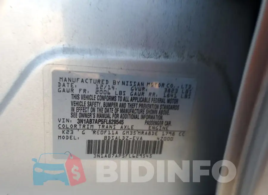 3N1AB7AP5FL629545 Photo# 12
