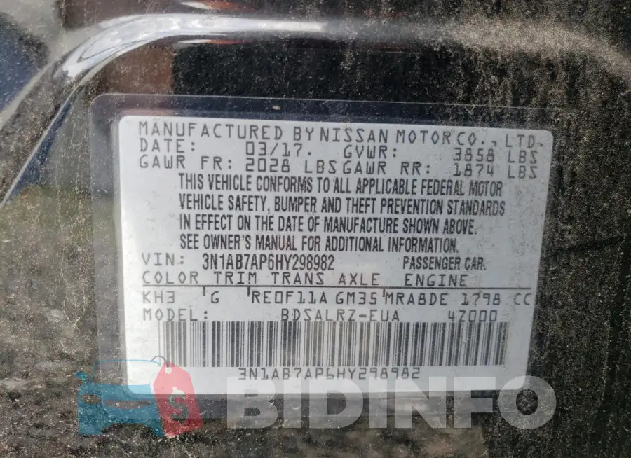 3N1AB7AP6HY298982 Photo# 12