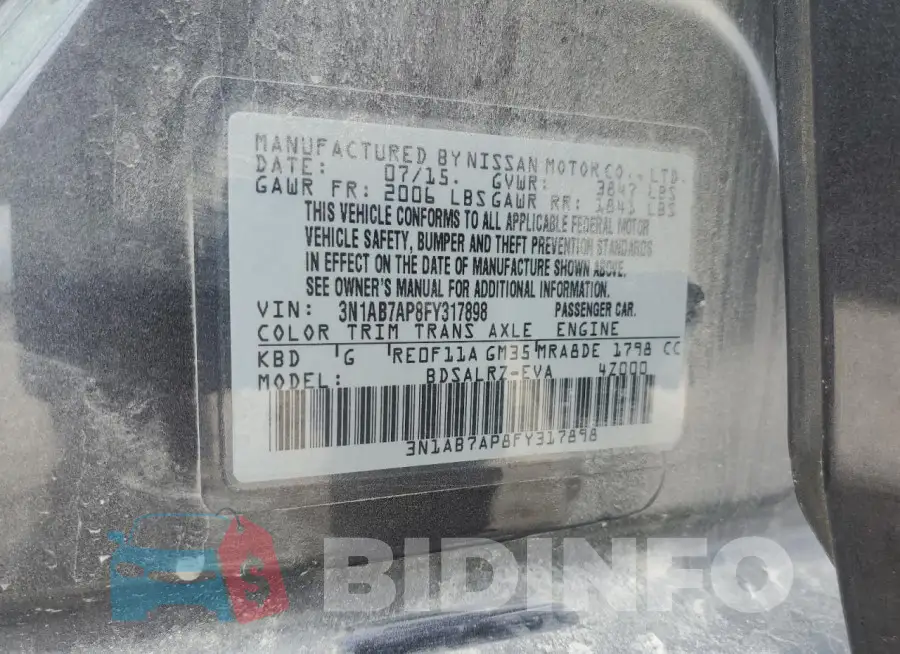 3N1AB7AP8FY317898 Photo# 13