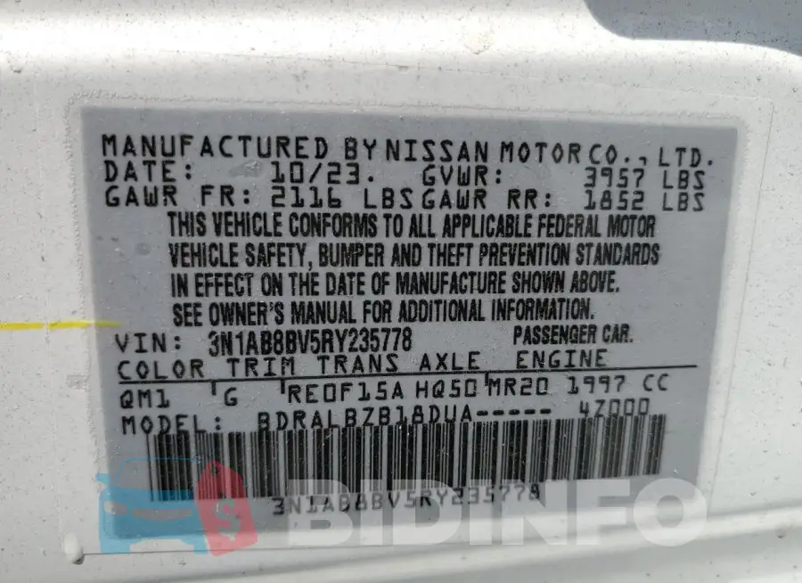 3N1AB8BV5RY235778 Photo# 12