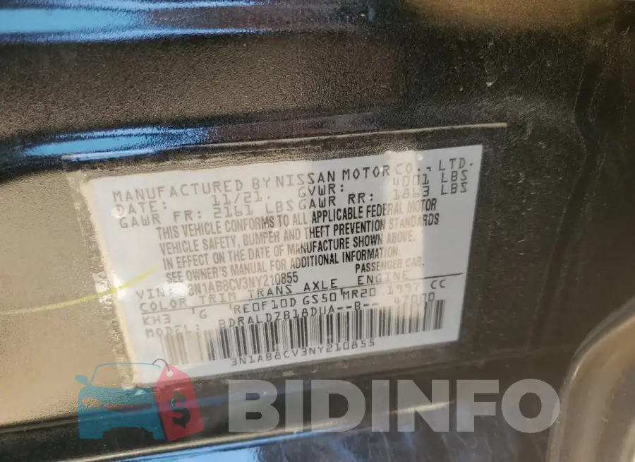 3N1AB8CV3NY210855 Photo# 13