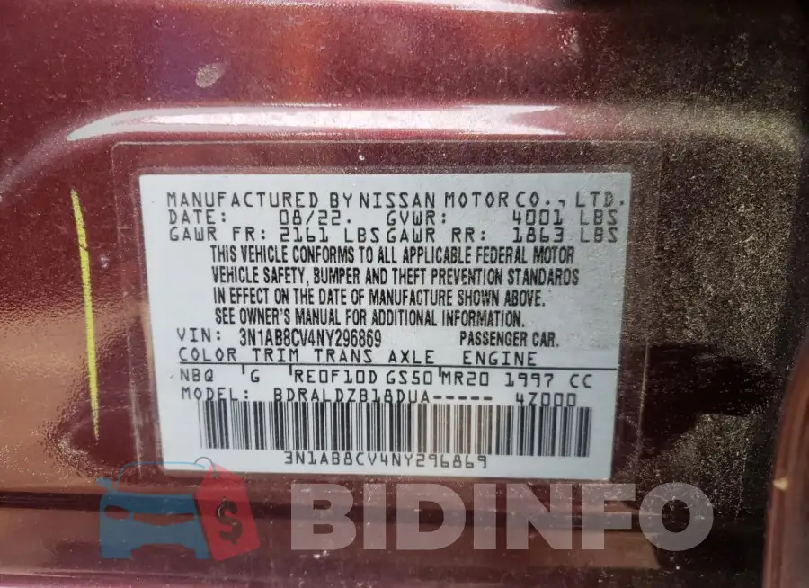 3N1AB8CV4NY296869 Photo# 12