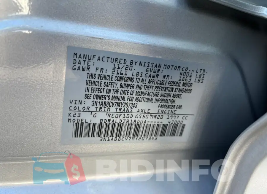 3N1AB8CV7MY207343 Photo# 10
