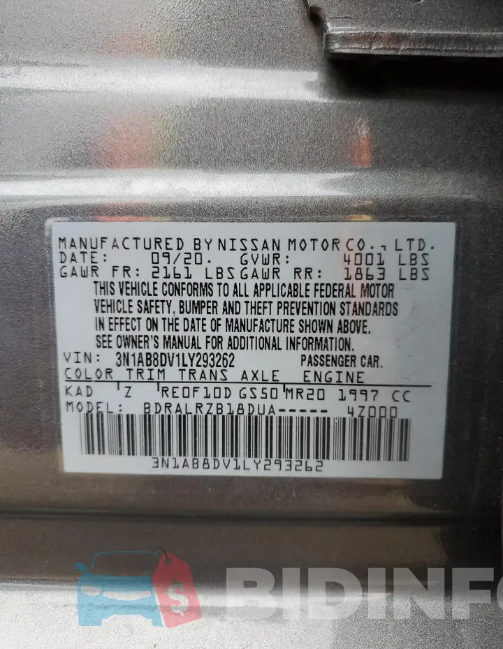 3N1AB8DV1LY293262 Photo# 12