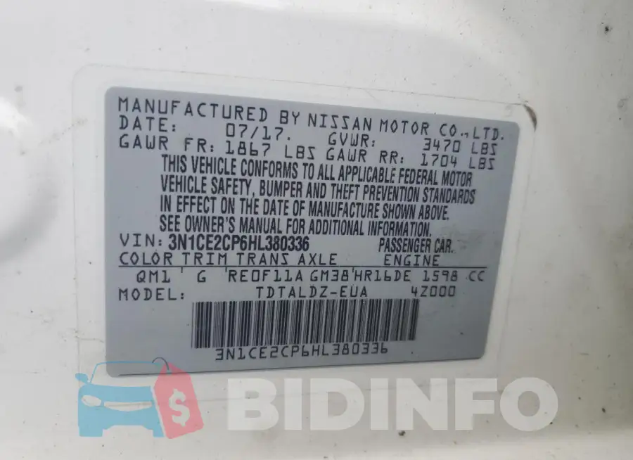 3N1CE2CP6HL380336 Photo# 12
