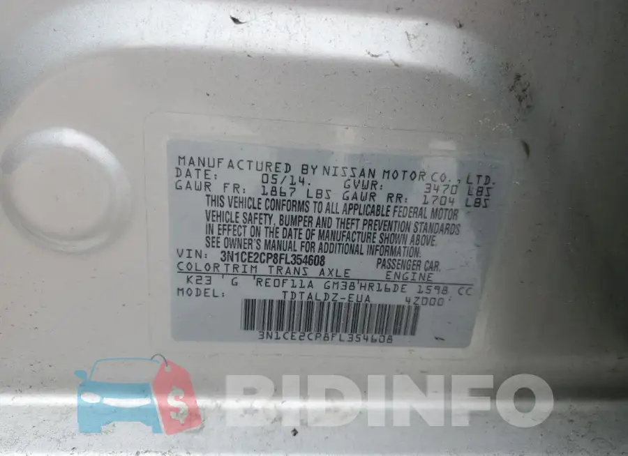 3N1CE2CP8FL354608 Photo# 12