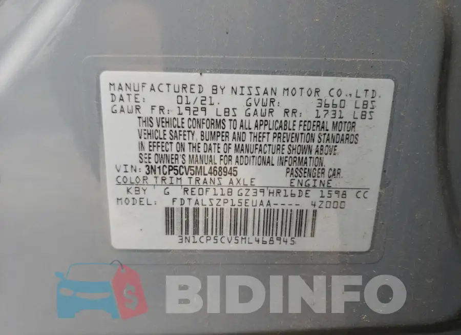 3N1CP5CV5ML468945 Photo# 13