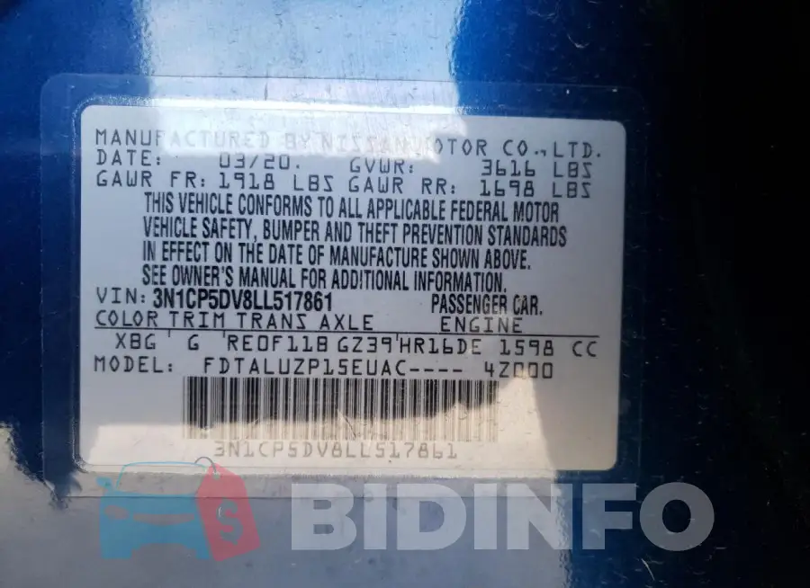 3N1CP5DV8LL517861 Photo# 13