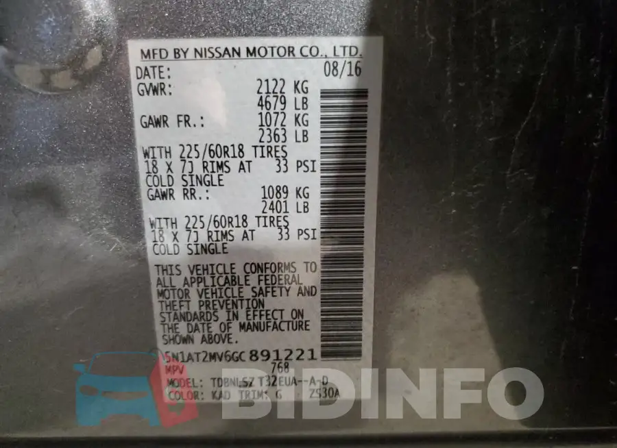 5N1AT2MV6GC891221 Photo# 13
