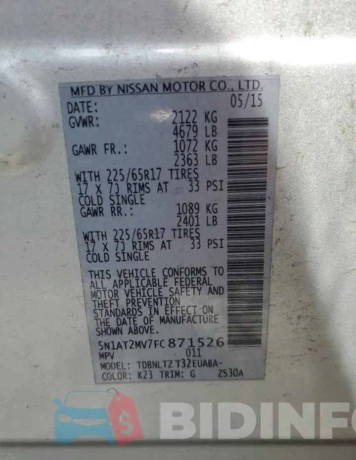 5N1AT2MV7FC871526 Photo# 12