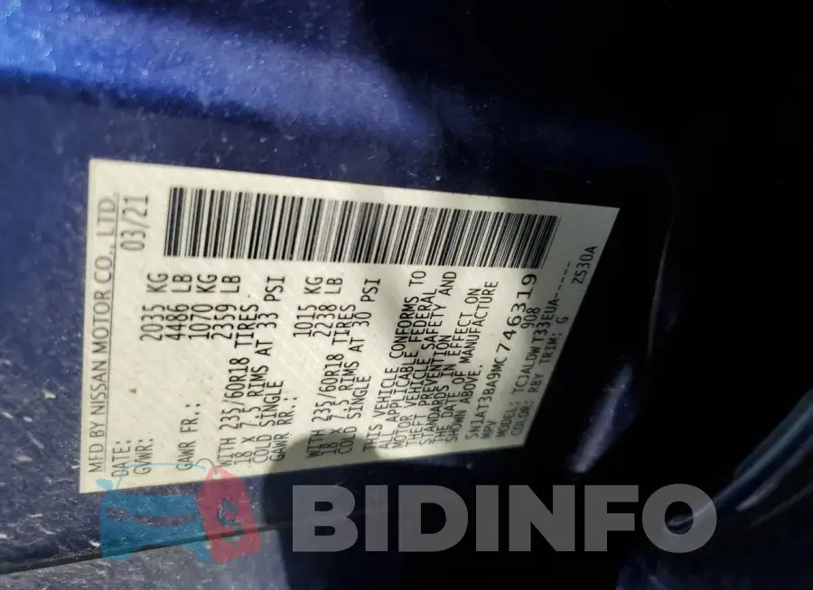 5N1AT3BA9MC746319 Photo# 12
