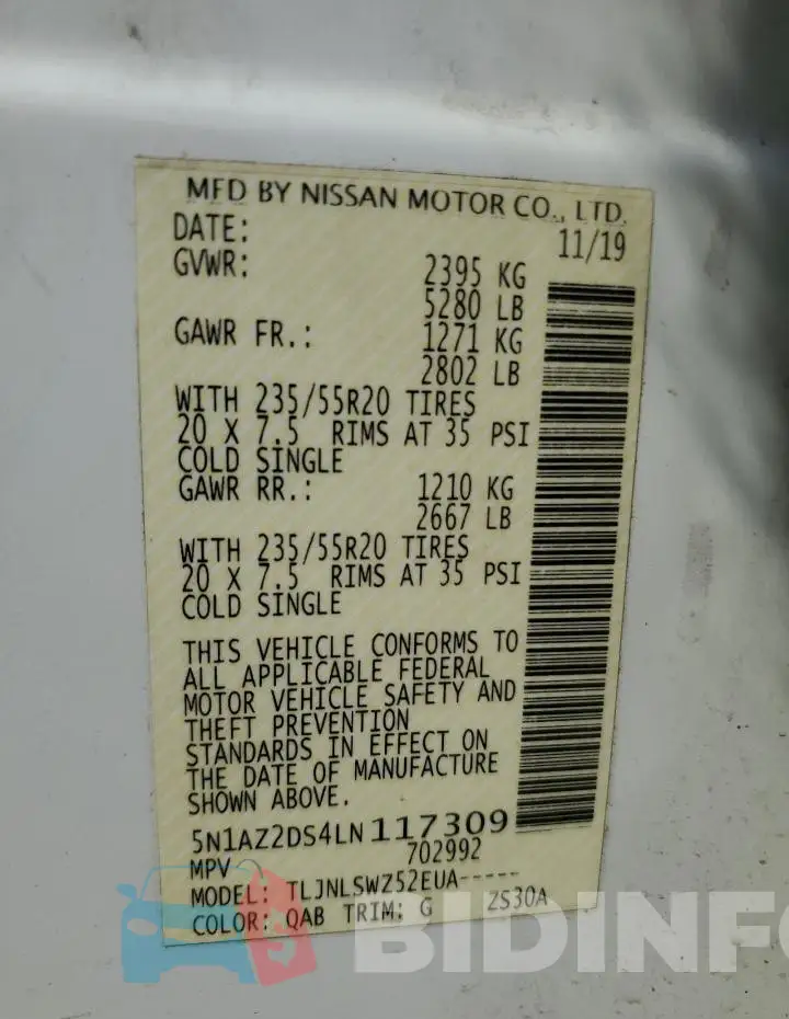 5N1AZ2DS4LN117309 Photo# 13