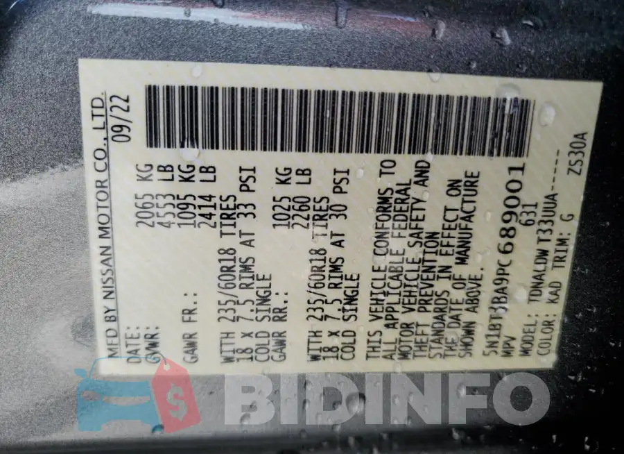 5N1BT3BA9PC689001 Photo# 13