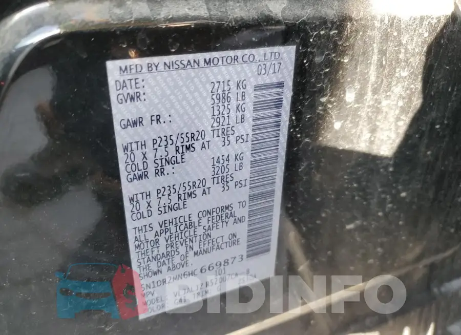 5N1DR2MN6HC669873 Photo# 13