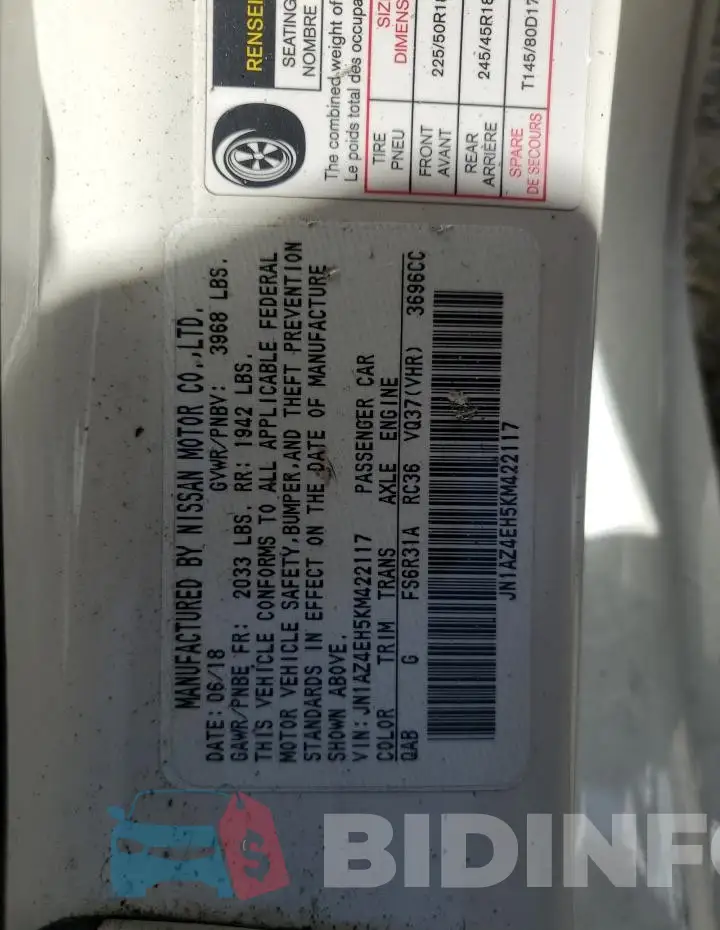 JN1AZ4EH5KM422117 Photo# 13