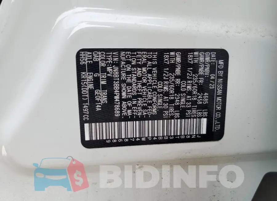 JN8BT3BB4PW478689 Photo# 14