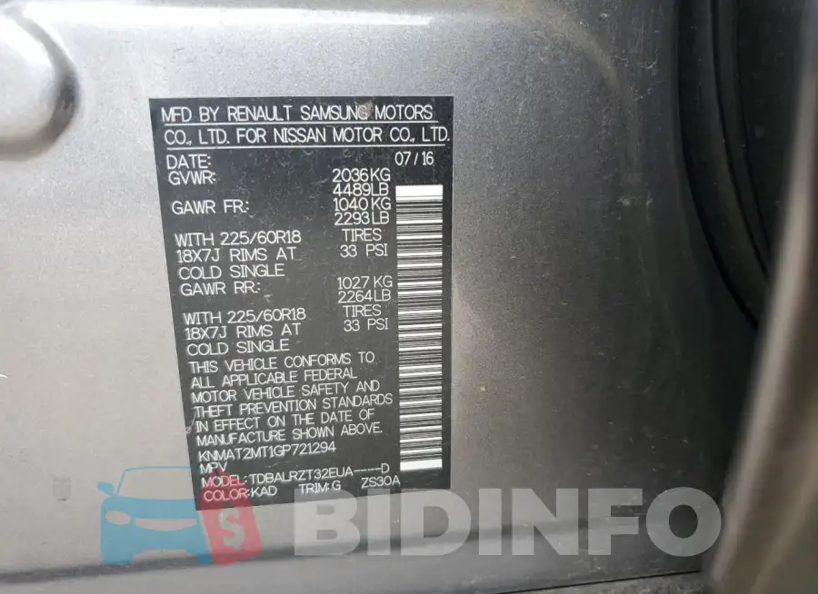 KNMAT2MT1GP721294 Photo# 13
