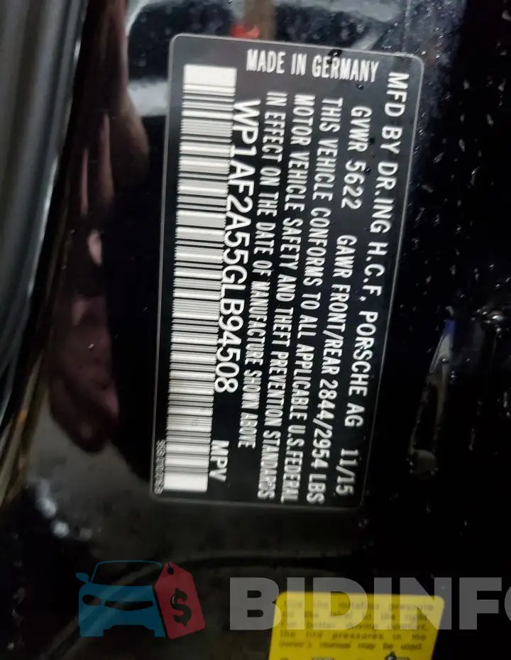 WP1AF2A55GLB94508 Photo# 12