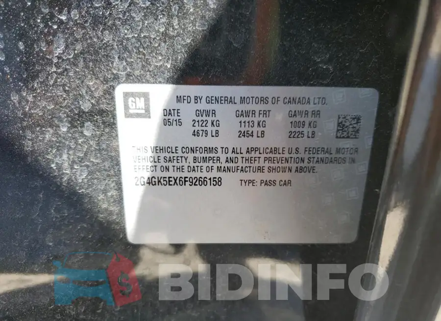 2G4GK5EX6F9266158 Photo# 12