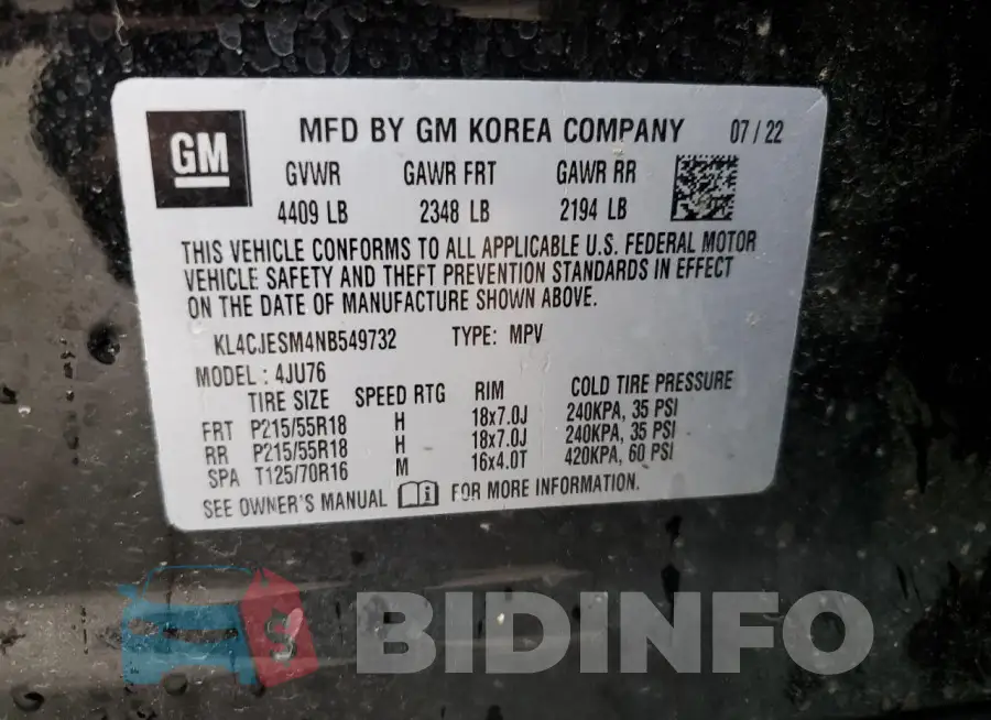 KL4CJESM4NB549732 Photo# 14