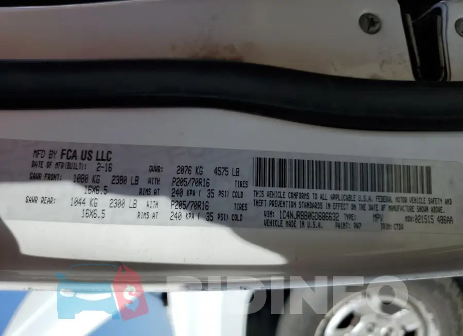 1C4NJRBB0GD686632 Photo# 13