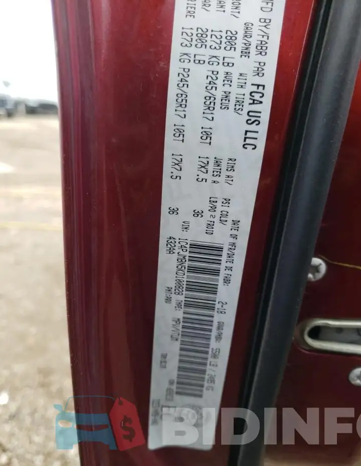 1C4PJMBN5KD100828 Photo# 12