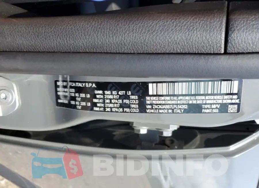 ZACNJABB7LPL54262 Photo# 12