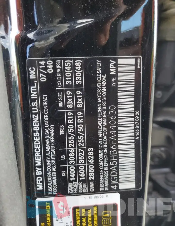 4JGDA5HB6FA440630 Photo# 14