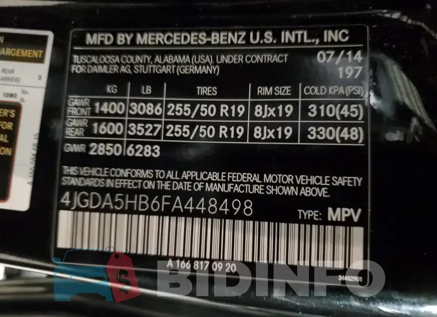 4JGDA5HB6FA448498 Photo# 13