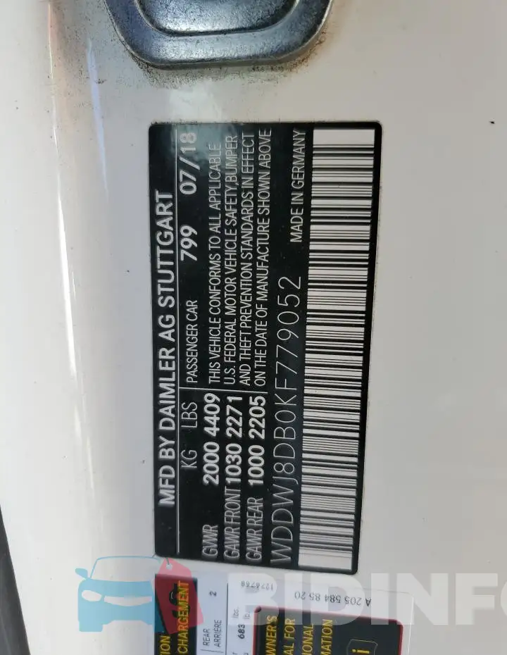 WDDWJ8DB0KF779052 Photo# 12