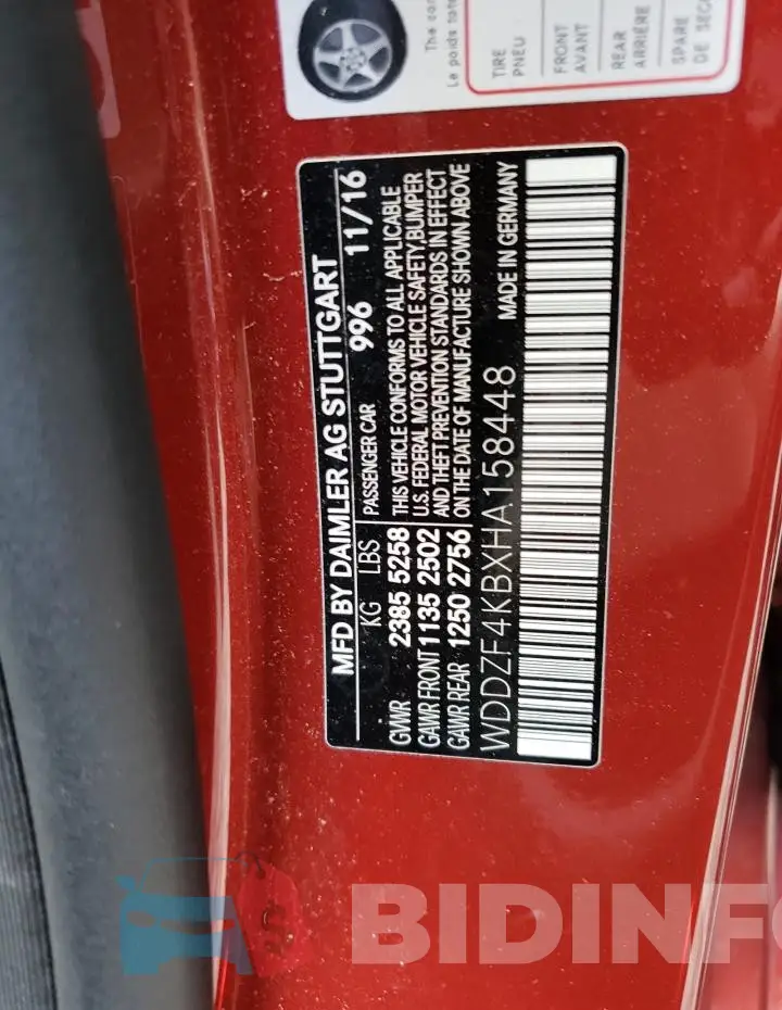 WDDZF4KBXHA158448 Photo# 12