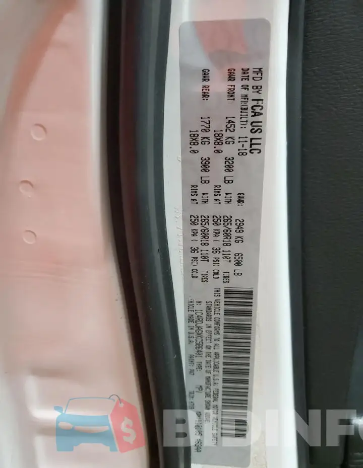 1C4RDJAGXKC586401 Photo# 14