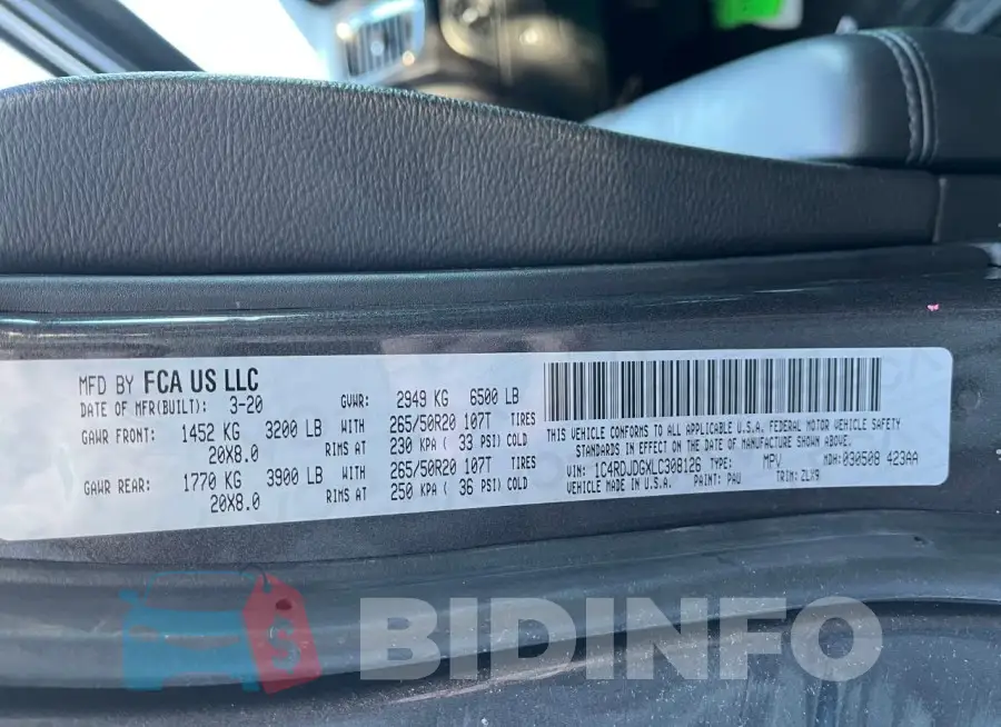 1C4RDJDGXLC308126 Photo# 10