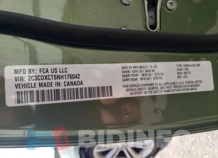 2C3CDXCT6NH176042 Photo# 13