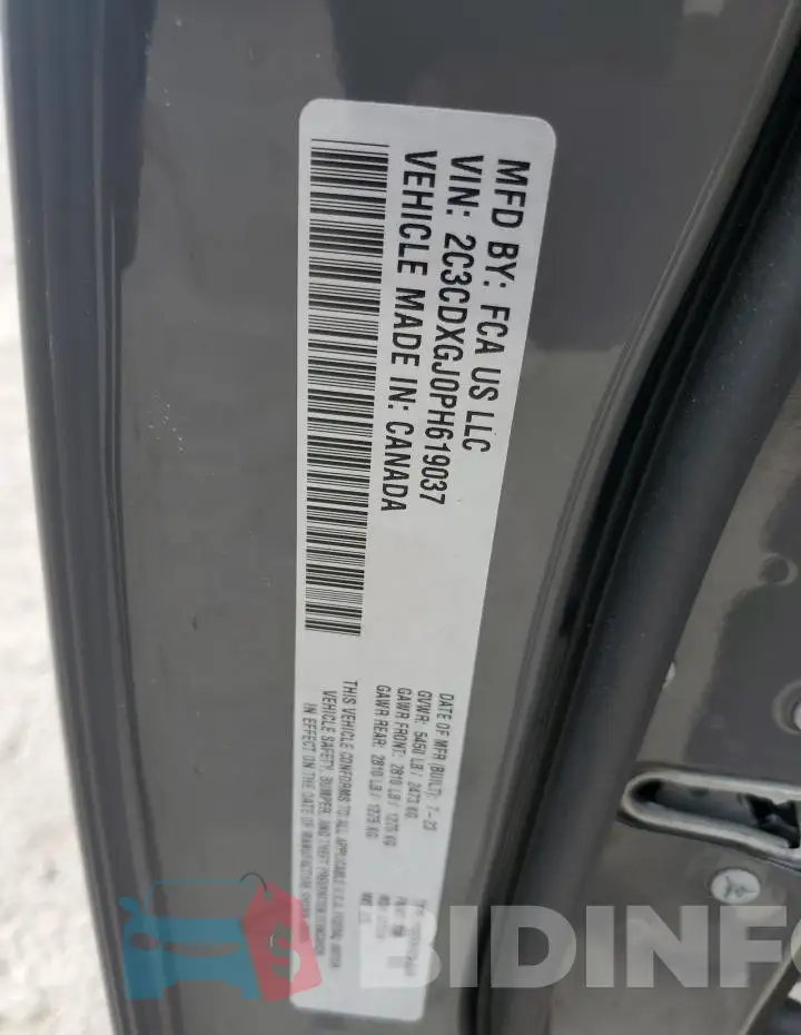 2C3CDXGJ0PH619037 Photo# 12