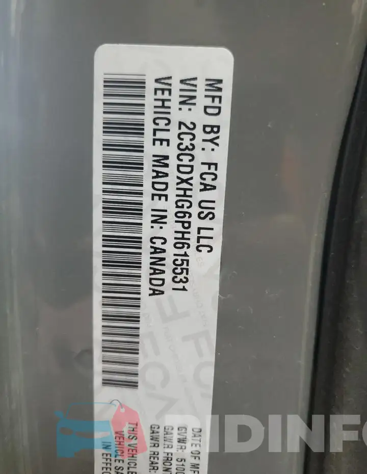 2C3CDXHG6PH615531 Photo# 13