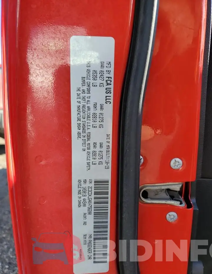 2C3CDXJG4KH756200 Photo# 12