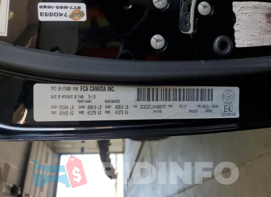 2C3CDZFJ1KH660797 Photo# 13