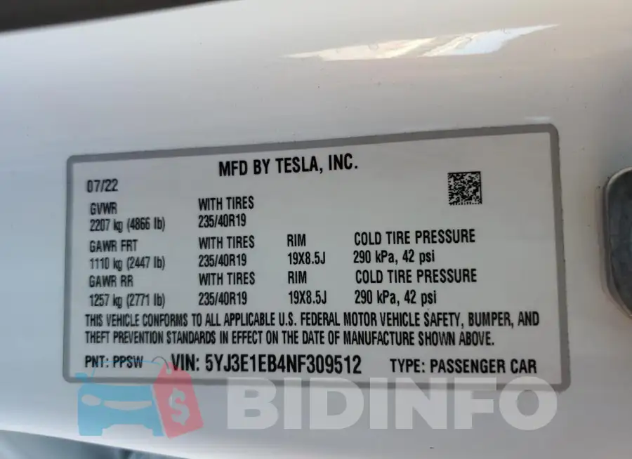 5YJ3E1EB4NF309512 Photo# 12